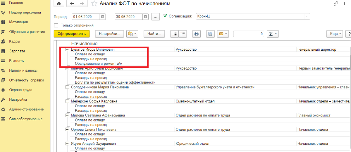 Где найти фонд заработной платы. Фонд заработной платы в 1с 8.3. Фонд оплаты труда в 1с. Фонд начисленной ЗП В 1с.