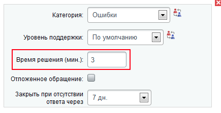 Время, затраченное на работу с обращением