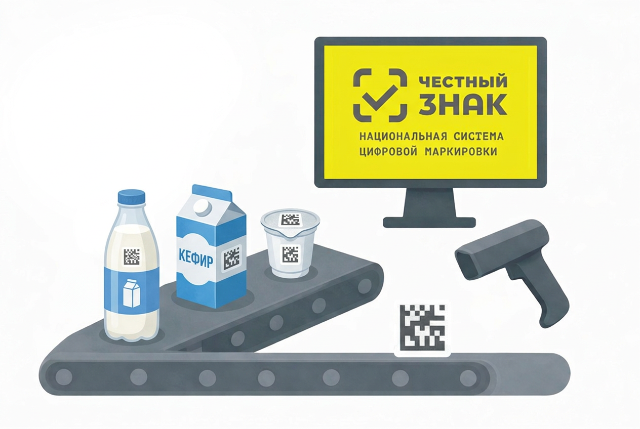 внедрение маркировки честный знак молочной продукции