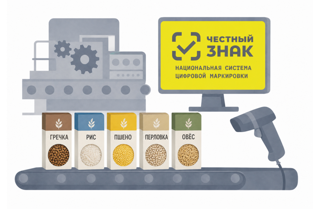 внедрение маркировки честный знак еруп: гречки, риса, прочих злаков