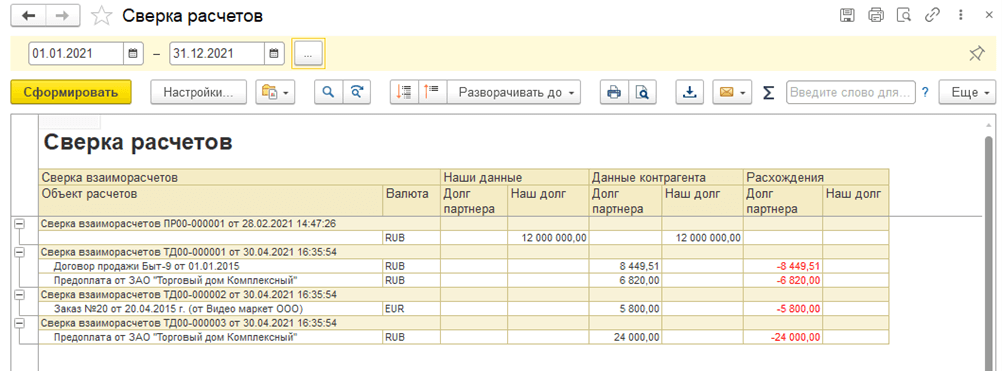 Сверка расчетов
