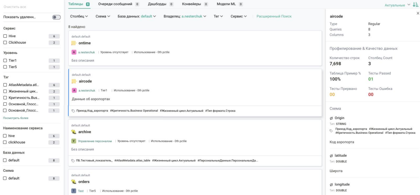 Поиск и социализация данных в Арена дата