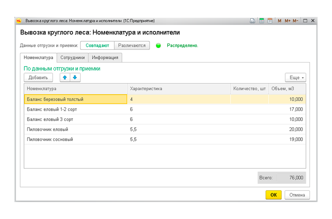 регистрация обмеров круглого леса