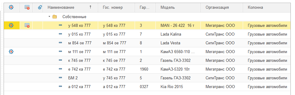 учет документов тс в 1с уат стандарт