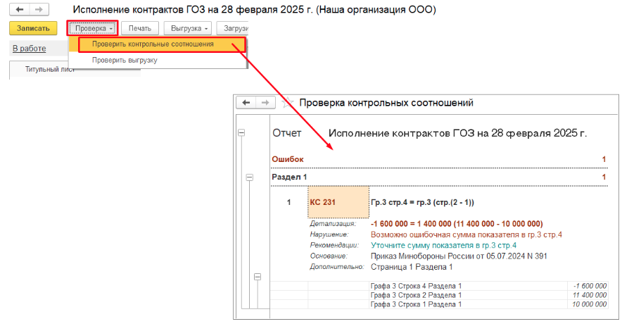 проверка соотношений гоз