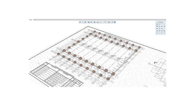Ранее созданный DWG-чертеж на 3D-сцене